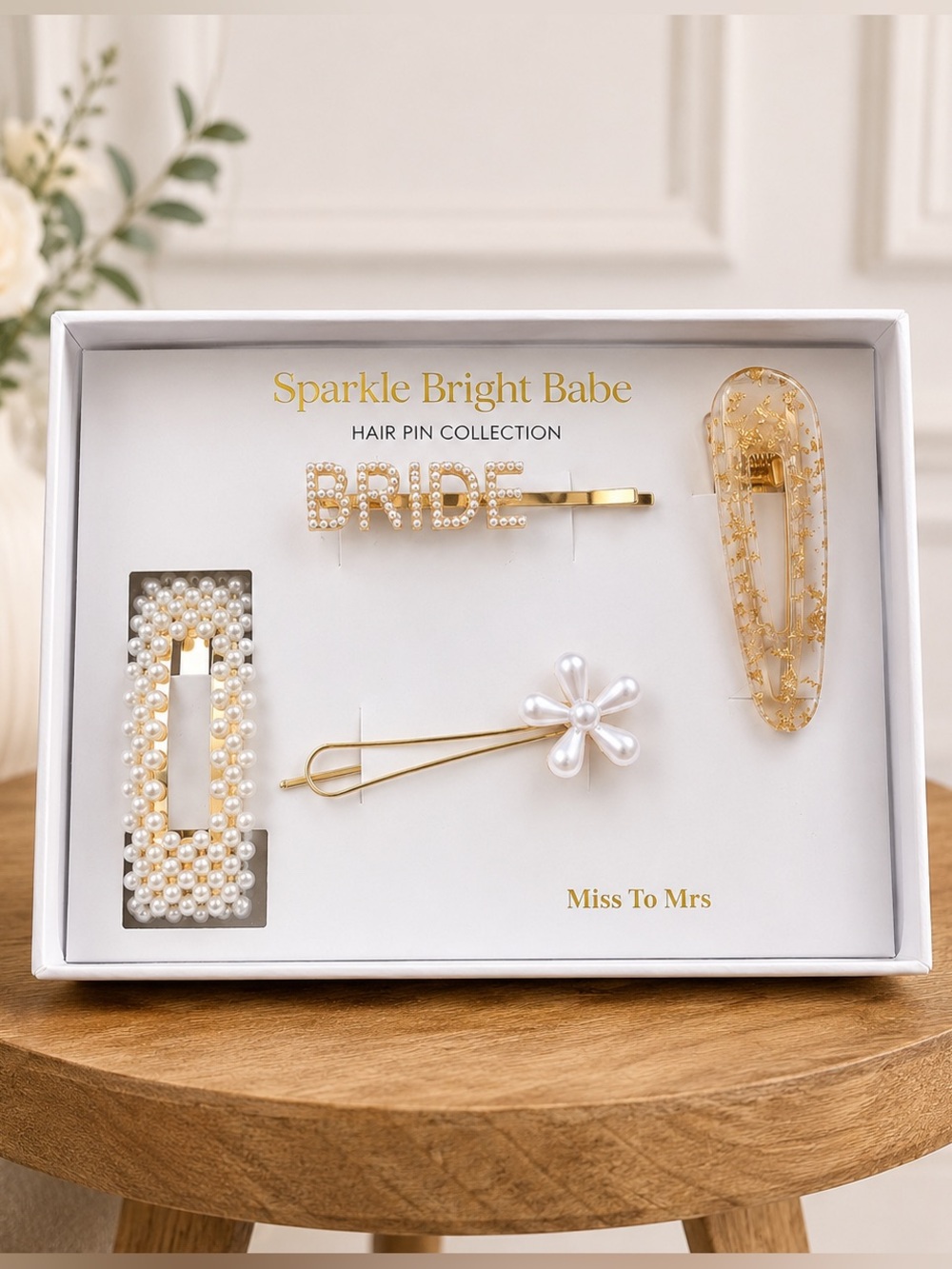 Miss To Mrs Sparkle Bright Babe Bridal Hair Pin Collection NWT
